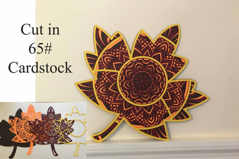 Thanksgiving SVG Layered Mandala Bundle - 5 designs, turkey, sunflower, maple leaf, pilgrim hat, pumpkin SVG Digital Honeybee 