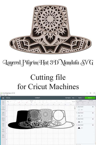 Thanksgiving SVG Layered Mandala Bundle - 5 designs, turkey, sunflower, maple leaf, pilgrim hat, pumpkin SVG Digital Honeybee 