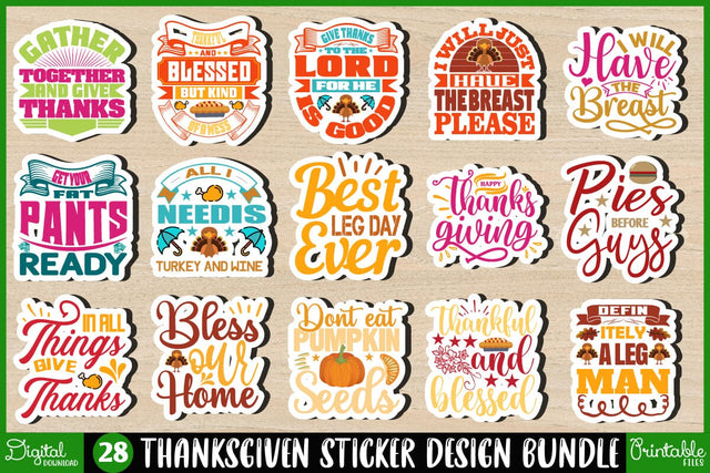 Thanksgiving SVG Sticker Design Bundles, No Lucks Given SVG, Funny, Kids, T-shirt, Png, Svg Files For Cricut, Silhouette, Sublimation Designs SVG SH_Tee store 