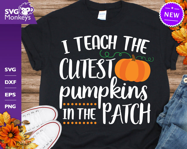 Thanksgiving Teacher Svg, I Teach The Cutes Pumpkins In The Patch Svg, SVG SvgMonkeys 