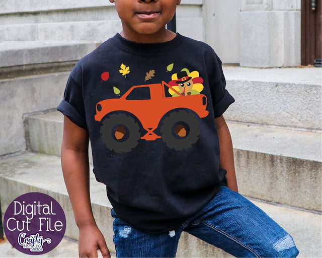 Thanksgiving Truck Svg, Monster Truck Svg, Turkey Kids Truck SVG Crafty Mama Studios 