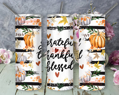 Thanksgiving Tumbler Png, Thanksgiving Tumbler Designs Fall Sublimation Designs Downloads - Fall Skinny Tumbler 20oz Design Sublimation DesignSVG 