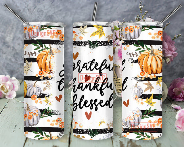 Thanksgiving Tumbler Png, Thanksgiving Tumbler Designs Fall Sublimation Designs Downloads - Fall Skinny Tumbler 20oz Design Sublimation DesignSVG 