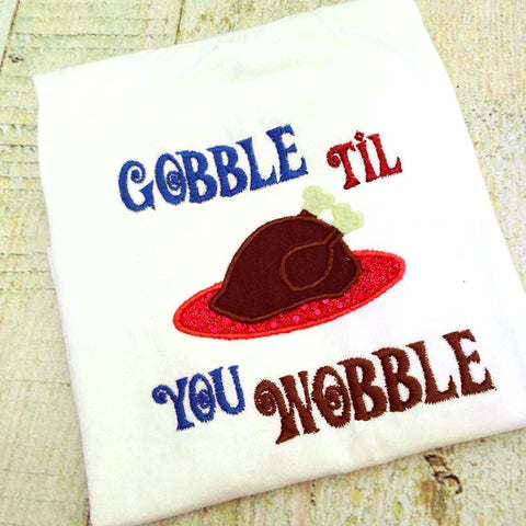 Thanksgiving Turkey Dinner Applique Embroidery Embroidery/Applique Designed by Geeks 