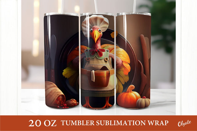 Thanksgiving Turkey PNG. 20 OZ Tumbler Sublimation Sublimation Olga Terlyanskaya 