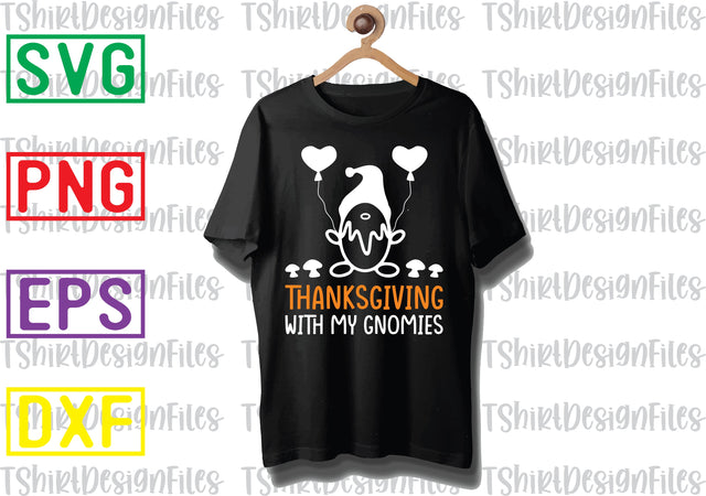 Thanksgiving With My Gnomes Svg, Autumn Svg, Fall Gnomes Svg, Holiday Day svg SVG DesignTShirt 