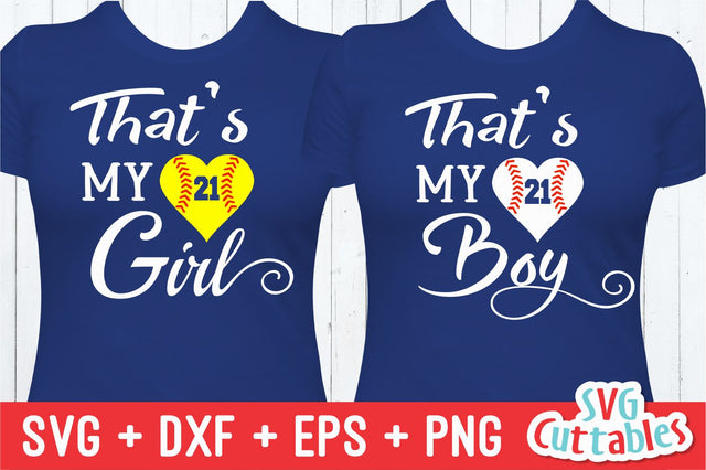 That's my Boy That's my Girl Baseball Softball SVG Svg Cuttables 