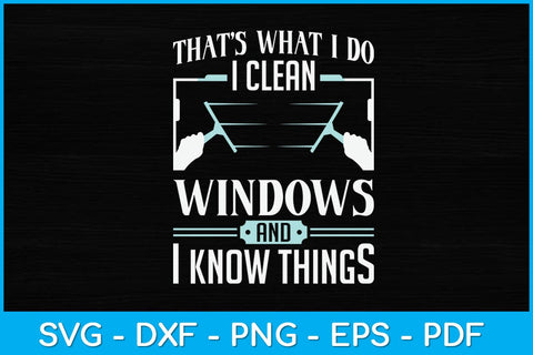 That's What I Do I Clean Windows And I Know Things Svg Design SVG artprintfile 