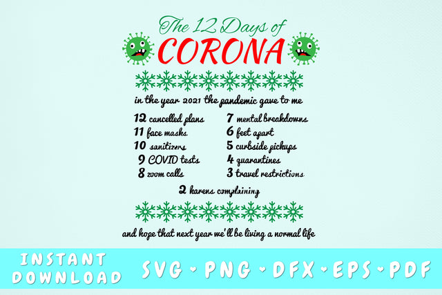 The 12 Days Of Corona SVG SVG HappyDesignStudio 
