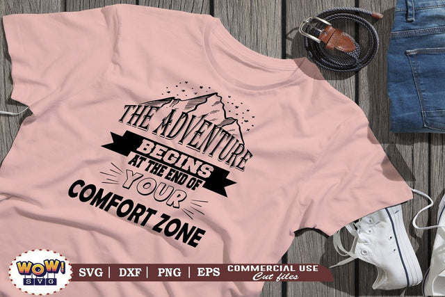 The adventure begins at end of your comfort zone svg, Camping svg, RV svg, Png, Dxf SVG Wowsvgstudio 