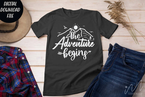 The adventure begins svg, Camping cricut, happy adventure svg, camp t shirt svg SVG Isabella Machell 