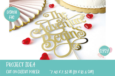 The Adventure Begins SVG | Wedding Cake Topper SVG | Wedding SVG SVG OyoyStudioDigitals 