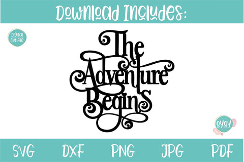 The Adventure Begins SVG | Wedding Cake Topper SVG | Wedding SVG SVG OyoyStudioDigitals 