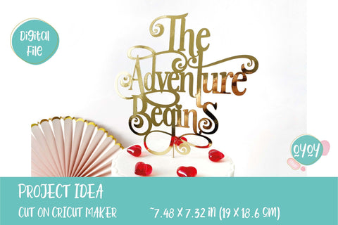 The Adventure Begins SVG | Wedding Cake Topper SVG | Wedding SVG SVG OyoyStudioDigitals 