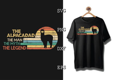 The Alpacadad The Man The Myth The Legend Svg, Alpaca Svg, Cute Llama Svg, Girl Llama, Svg SVG DesignTShirt 