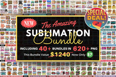 The Amazing Sublimation Bundle | HUGE Sublimation Bundle - 620 DESIGNS Sublimation Regulrcrative 