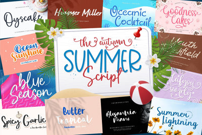 The Autumn Summer Script Bundle Font Allouse.Studio 