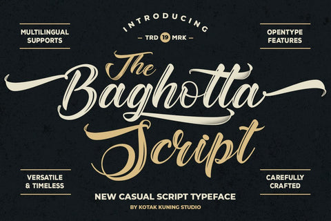 The Baghotta Script Font Kotak Kuning Studio 