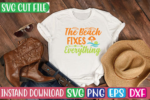 The Beach Fixes Everything SVG Cut File SVGs, Quotes and Sayings, Food & Drink, Holiday,On Sale, SVG Studio Innate 