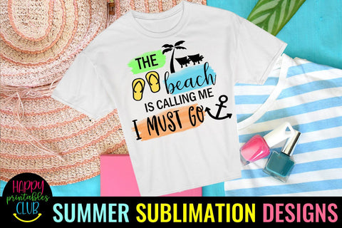 The Beach is Calling Sublimation Design-Summer Sublimation Sublimation Happy Printables Club 
