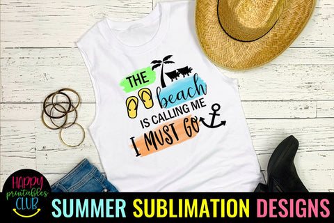 The Beach is Calling Sublimation Design-Summer Sublimation Sublimation Happy Printables Club 