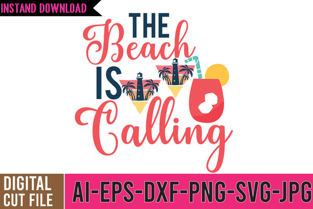 The Beach Is Calling SVG Cut File SVG BlackCatsMedia 