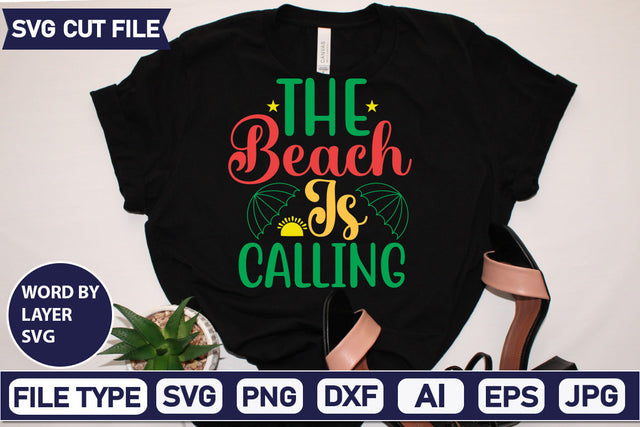 The Beach Is Calling Svg Cut File,SVGs,quotes-and-sayings,food-drink,mini-bundles,print-cut,on-sale, SVG DesignPlante 503 