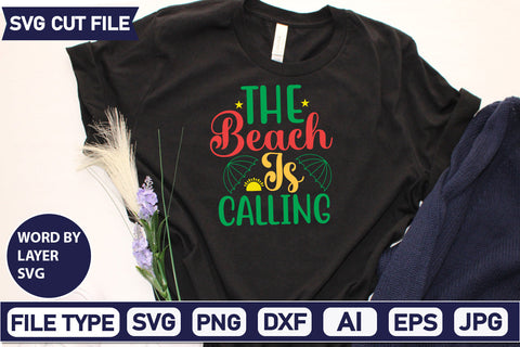 The Beach Is Calling Svg Cut File,SVGs,quotes-and-sayings,food-drink,mini-bundles,print-cut,on-sale, SVG DesignPlante 503 