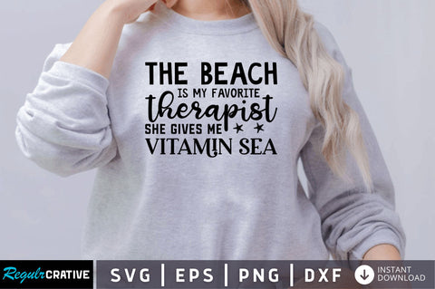 The beach is my favorite therapist SVG SVG Regulrcrative 