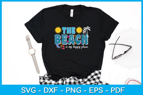 The Beach Is My Happy Place PNG Sublimation Printable File SVG Creativedesigntee 