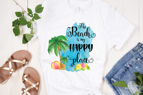 The Beach is My Happy Place Sublimation Design Sublimation Happy Printables Club 
