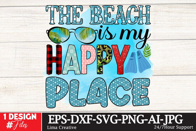 The Beach is My Happy Place Summer Sublimation PNG, Sublimation PNG,Summer Sublimation PNG, Sublimation Design, T-shirt Design, Summer Sublimation Qutest Sublimation Insomnia Std 