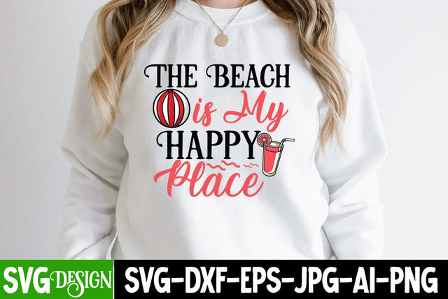 The Beach is My Happy Place SVG Cut File, The Beach is My Happy Place SVG Design, Summer SVG Cut File,Aloha Summer SVG Design, Summer SVG Quotes, Summer Sublimation PNG,Funny Summer SVG SVG BlackCatsMedia 