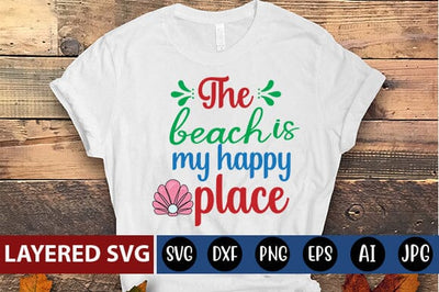 the beach is my happy place Svg SVG Blessedprint 