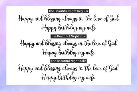 The Beautiful Night Script With Extras Font Attract Studio 