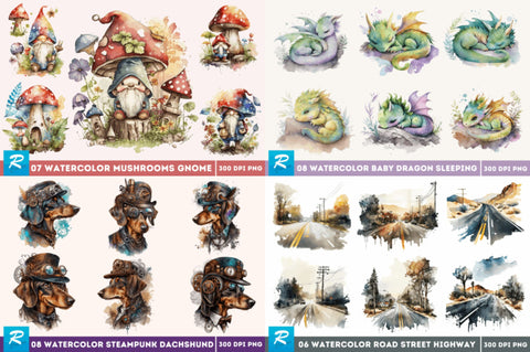 The Best Collection Watercolor Big Bundle Sublimation Regulrcrative 