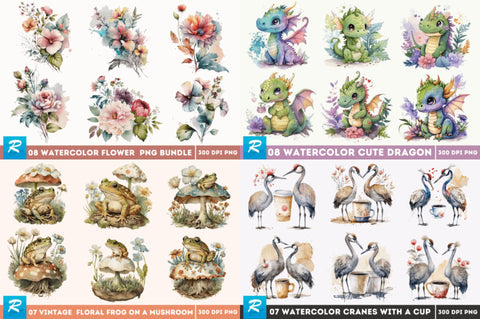 The Best Collection Watercolor Big Bundle Sublimation Regulrcrative 