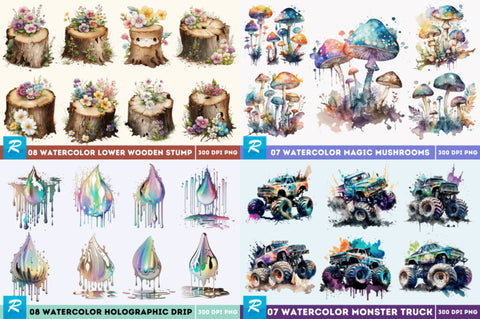 The Best Collection Watercolor Big Bundle Sublimation Regulrcrative 