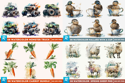 The Best Collection Watercolor Big Bundle Sublimation Regulrcrative 