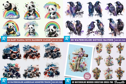 The Best Collection Watercolor Big Bundle Sublimation Regulrcrative 