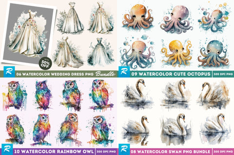 The Best Collection Watercolor Big Bundle Sublimation Regulrcrative 