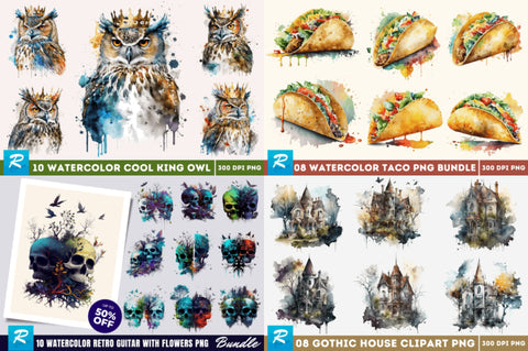The Best Collection Watercolor Big Bundle Sublimation Regulrcrative 
