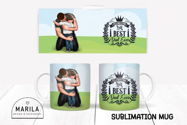 The best dad ever Mug Sublimation Design / dad Mug Design #22 Sublimation Marilakits 