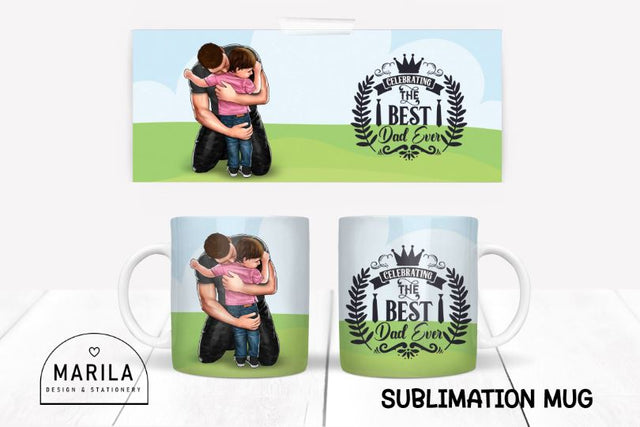 The best dad ever Mug Sublimation Design / dad Mug Design #23 Sublimation Marilakits 