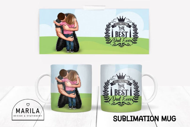 The best dad ever Mug Sublimation Design / dad Mug Design #24 Sublimation Marilakits 