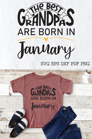 The best grandpas are born in January design SVG Natasha Prando 