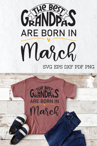 The best grandpas are born in March design SVG Natasha Prando 