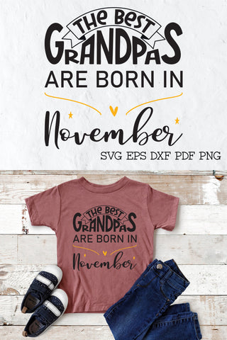 The best grandpas are born in November design SVG Natasha Prando 