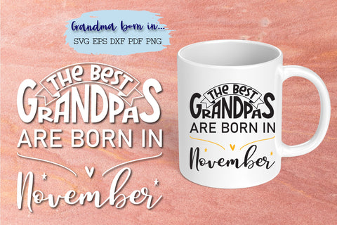 The best grandpas are born in November design SVG Natasha Prando 