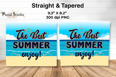 The Best Summer Enjoy Skinny Tumbler Wrap Design 20 oz Sublimation Pazal Studio 